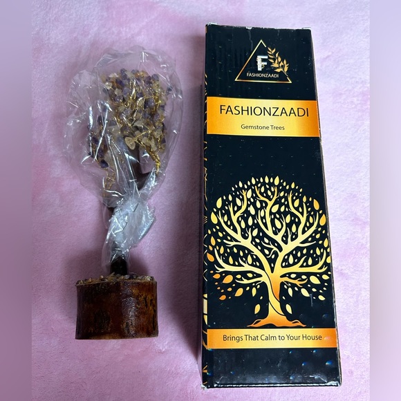 Fashionzaadi - Amethyst Crystals and Citrine Stones Bonsai Tree - Picture 2 of 4